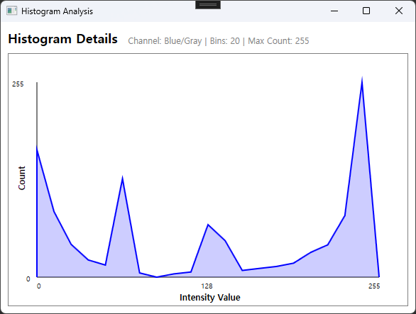 Histogram의 Hist Size:20